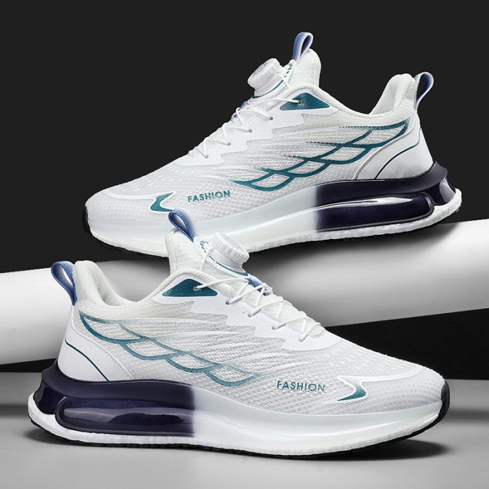 Nike running sneakers with rotating button closure system