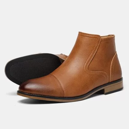 Men's Chelsea Boots Inside Zipper Leather Boots