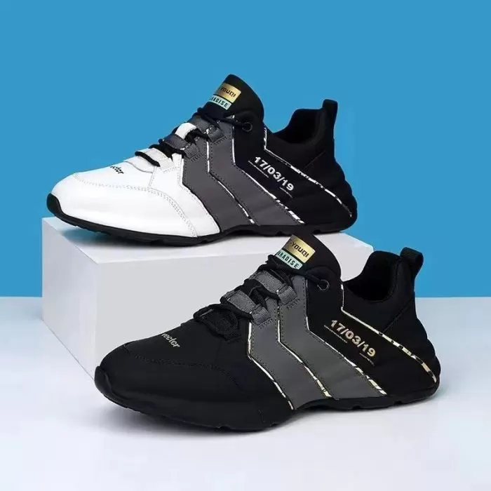 Running shoes for outdoor use with thick bottom and high-top sneaker design