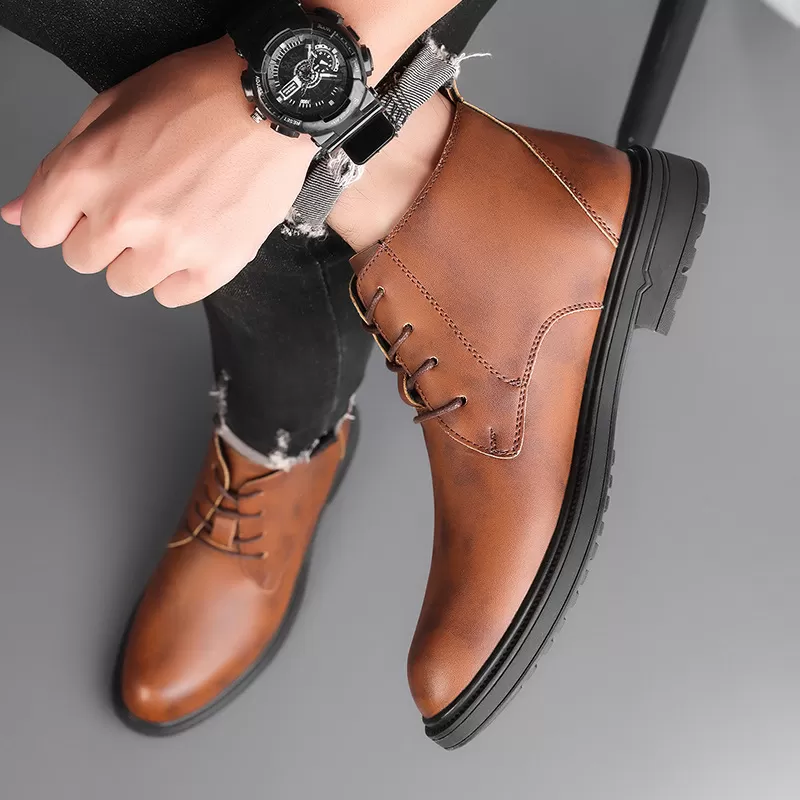 Mid-length Warm Non-slip Men's Martin Boots